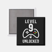 Level 9 Unlocked Video Game 9th Birthday Gift Magneet (Voorkant / Achterkant)
