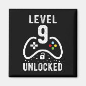 Level 9 Unlocked Video Game 9th Birthday Gift  Magneet (Voorkant)