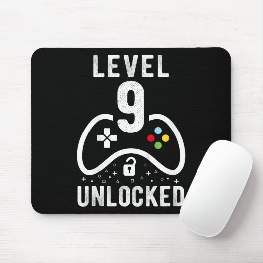 Level 9 Unlocked Video Game 9th Birthday Gift  Muismat (Met muis)