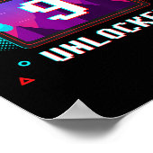 Level 9 Unlocked Video Gamer Funny 9th Birthday Bo Poster (Hoek)