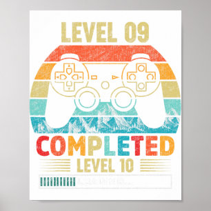 Level 9 Voltooid Level 10 Wordt Geladen 9e Verjaar Poster