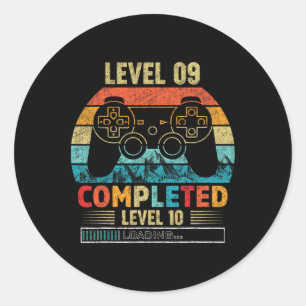 Level 9 Voltooid Level 10 Wordt Geladen 9e Verjaar Ronde Sticker