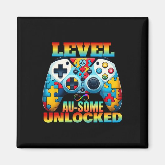 Level AU-some Unlocked Video Game Controller Autis Magneet (Voorkant)