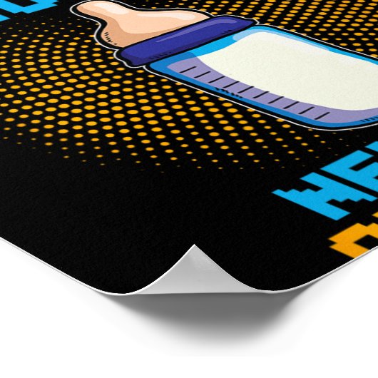 Level Dad Unlocked Pregnancy Announcement Gamer Fa Poster (Hoek)