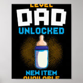Level Dad Unlocked Pregnancy Announcement Gamer Fa Poster (Voorkant)