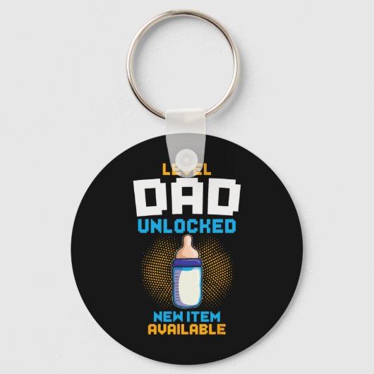 Level Dad Unlocked Pregnancy Announcement Gamer Fa Sleutelhanger (Voorkant)