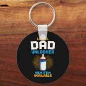 Level Dad Unlocked Pregnancy Announcement Gamer Fa Sleutelhanger (Voorkant)