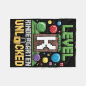 Level kleuterschool ontgrendeld videospel grappige fleece deken (Voorkant (Horizontaal))