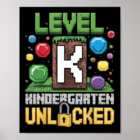 Level kleuterschool ontgrendeld videospel grappige poster (Voorkant)