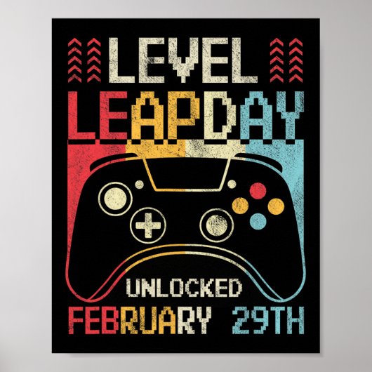 Level Leap Day ontgrendeld videospel controller sp Poster (Voorkant)