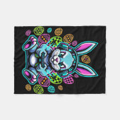 Level omhoog gamer pasen cute konijn headset fleece deken (Voorkant (Horizontaal))