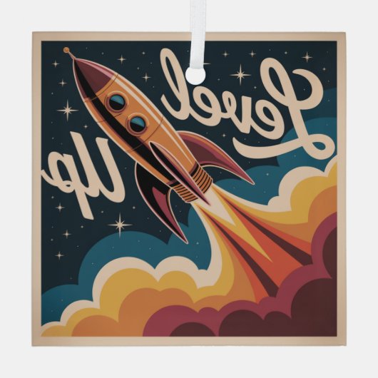 Level omhoog glas ornament (Achterkant)