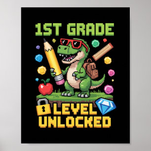 Level Ontgrendeld 1e Leerjaar Dinosaur Ck Terug Na Poster