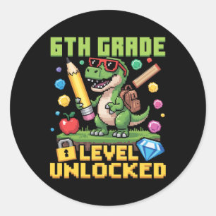 Level Ontgrendeld 6e Leerjaar Dinosaur Ck Terug Na Ronde Sticker