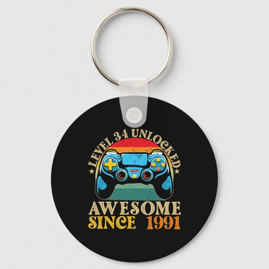 Level &#; Ontgrendeld Awesome Sinds 1991 &#; e Ve Sleutelhanger (Voorkant)