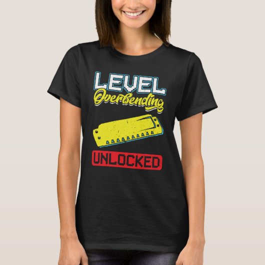 Level Overbending Unlocked Harmonica Player T-shirt (Voorkant)