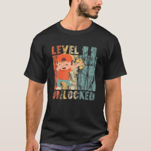 Level Unlocked-11th Birthday Boy Dabbing Video Gam T-shirt