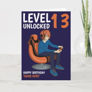Level Unlocked Gamer Boy Birthday Kaart