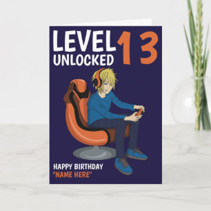 Level Unlocked Gamer Boy Birthday Kaart