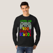 Level Up 100 Days Of School Gamer Game Happy 100th T-shirt (Voorkant volledig)