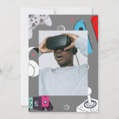 level up 10 Video Game Birthday Photo Kaart (Achterkant)