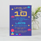 Level Up 10e verjaardagsuitnodiging | Bewerkbaar Kaart (Staand voorkant)