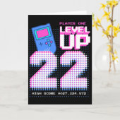 Level Up 22e Verjaardagsshirt Grappige Videogamer Kaart (Gele Bloem)