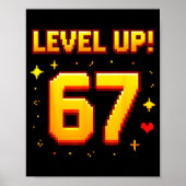 Level Up 67 Funny Gaming 6 7 Meme Gen Alpha Slang  Poster (Voorkant)