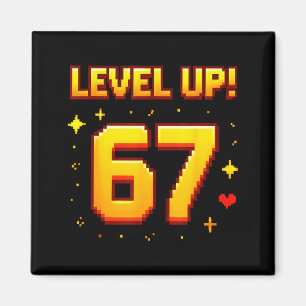 Level Up 67 Grappige Gaming 6 7 Meme Gen Alpha Jar Magneet