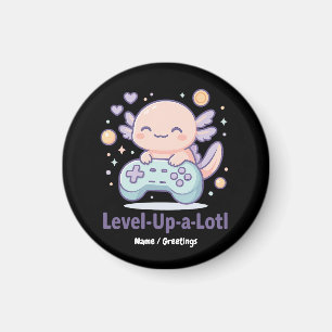 Level-Up-a-Lotl Schattig Axolotl Gamer Kawaii Geze Magneet