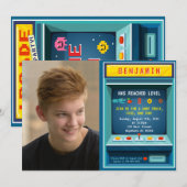 Level Up Arcade Game Afbeelding Verjaardagsfeest Kaart (Voorkant / Achterkant)