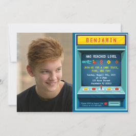 Level Up Arcade Game Afbeelding Verjaardagsfeest Kaart