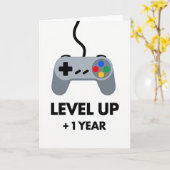 Level Up Birthday Gamer Card Kaart (Gele Bloem)