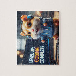 Level Up Coderen Compleet – Schattige Gamerhamster Legpuzzel