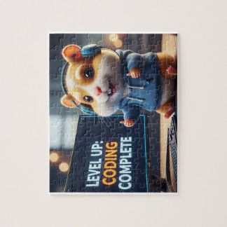 Level Up Coding Complete – Cute Gamer Hamster Prog Legpuzzel