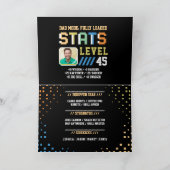 Level Up Dad Gamer Player Stats & Foto Verjaardag Kaart (Binnen)