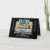Level Up Dad Gamer Player Stats & Foto Verjaardag Kaart (Voorkant)
