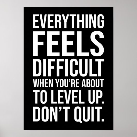 Level Up, Don't Stop - Hustle Succes Motivatie Poster (Voorkant)