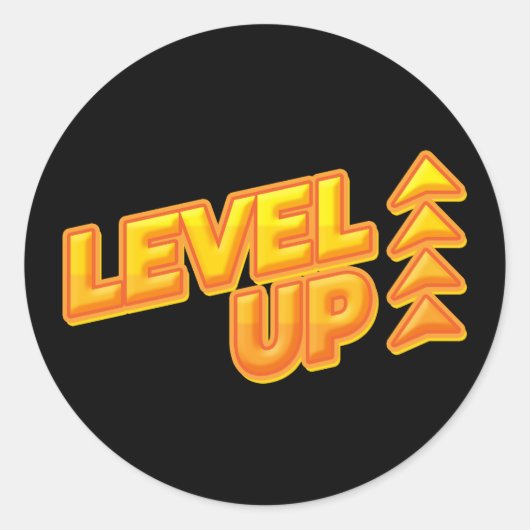 Level Up Game Ronde Sticker (Voorkant)