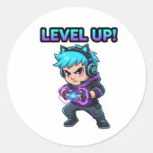 Level up game Sticker (Voorkant)