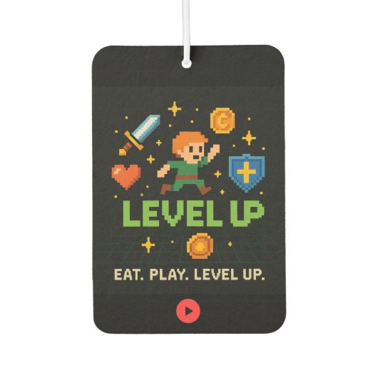 Level Up Gamer Air Freshener – Pixel Retro Style Luchtverfrisser (Voorkant)
