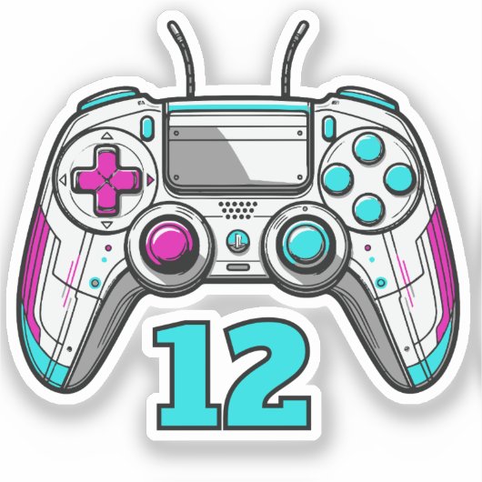 Level Up Gamer Birthday – Video Game Party Favor  Sticker (Voorkant)
