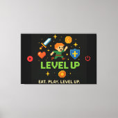 Level Up Gamer Canvas – Pixel Retro Muurkunst Afdruk (Voorkant)