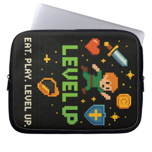 Level Up Gamer Electronics Bag – Pixel Retro Style Laptop Sleeve