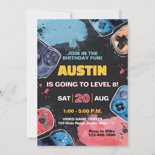 Level Up Gamer Elke Leeftijd Jongens of Meisjes Ve Kaart (Voorkant)