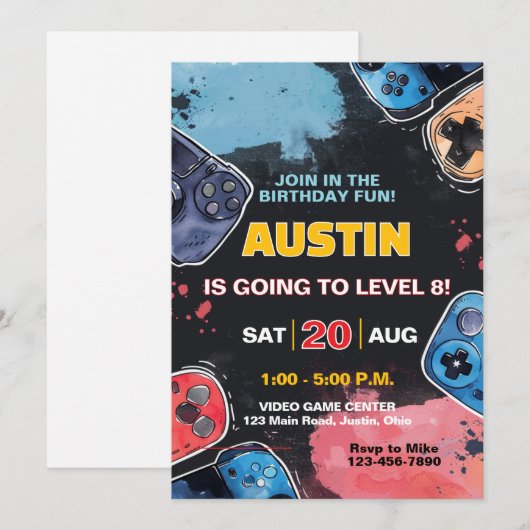 Level Up Gamer Elke Leeftijd Jongens of Meisjes Ve Kaart (Voorkant / Achterkant)