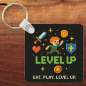 Level Up Gamer Keychain – Pixel Retro Style (Voorkant)