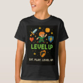 Level Up Gamer Kids T-Shirt – Pixel Retro Style (Voorkant)