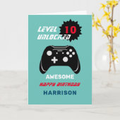 Level Up Gamer Kinder Gepersonaliseerde Leeftijd V Kaart (Gele Bloem)