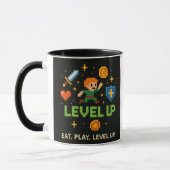 Level Up Gamer Mok – Retro Pixel Gaming Kop (Links)